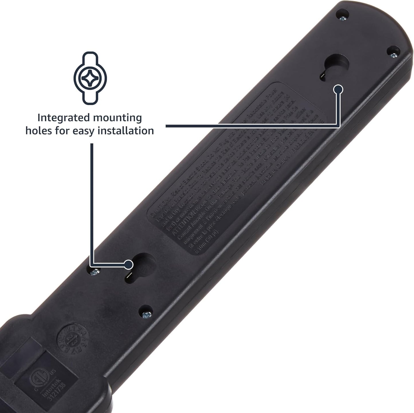 Amazon Basics Surge Protector Power Strip, 6-Outlet with 200J Protection, 2ft Extension Cord, Rectangle, Black (2 Pack)