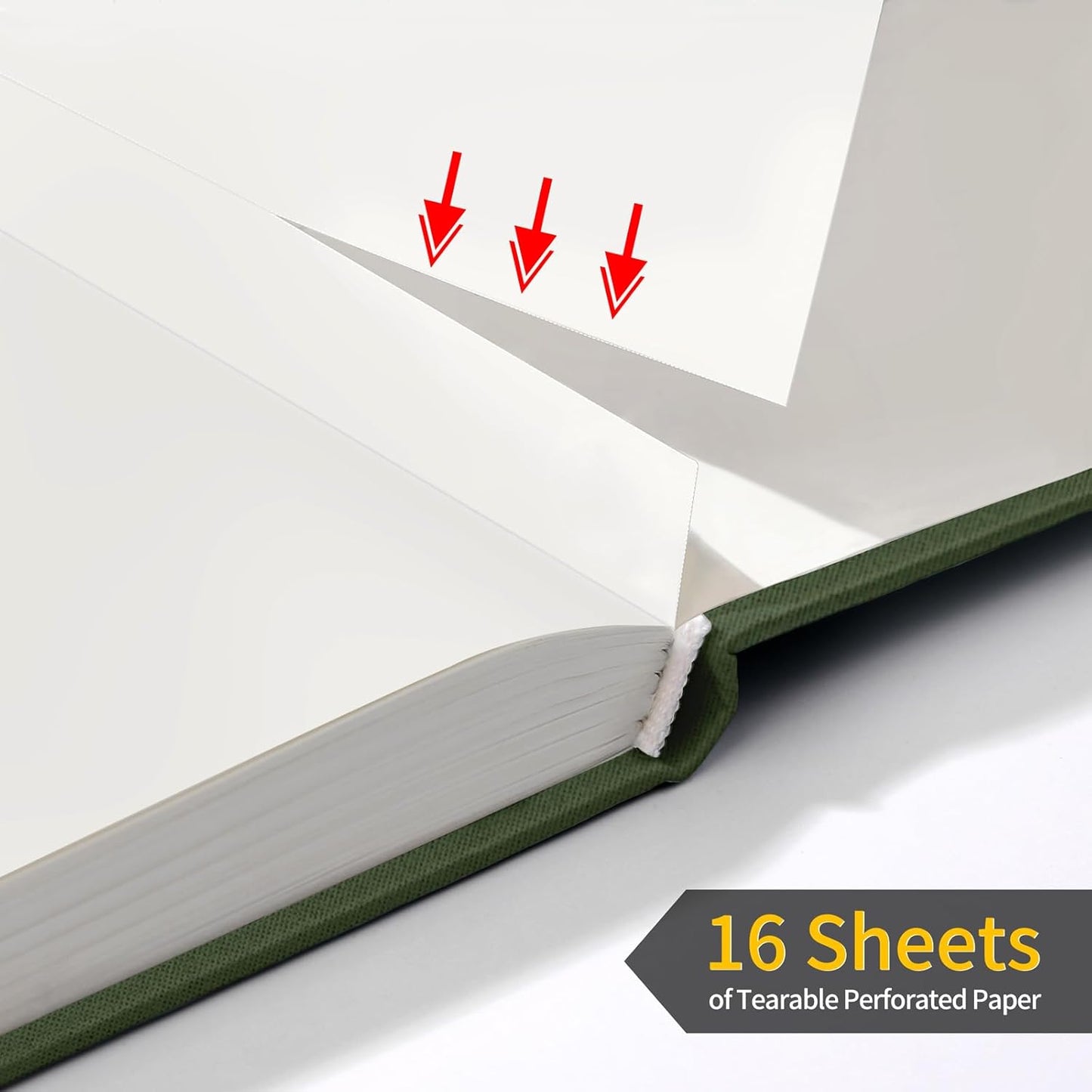 Annecy Blank Journal Notebook, Medium 5.5x 8.25, 160 Pages 100GSM Writing Paper, A5 Deep Green Linen Cover