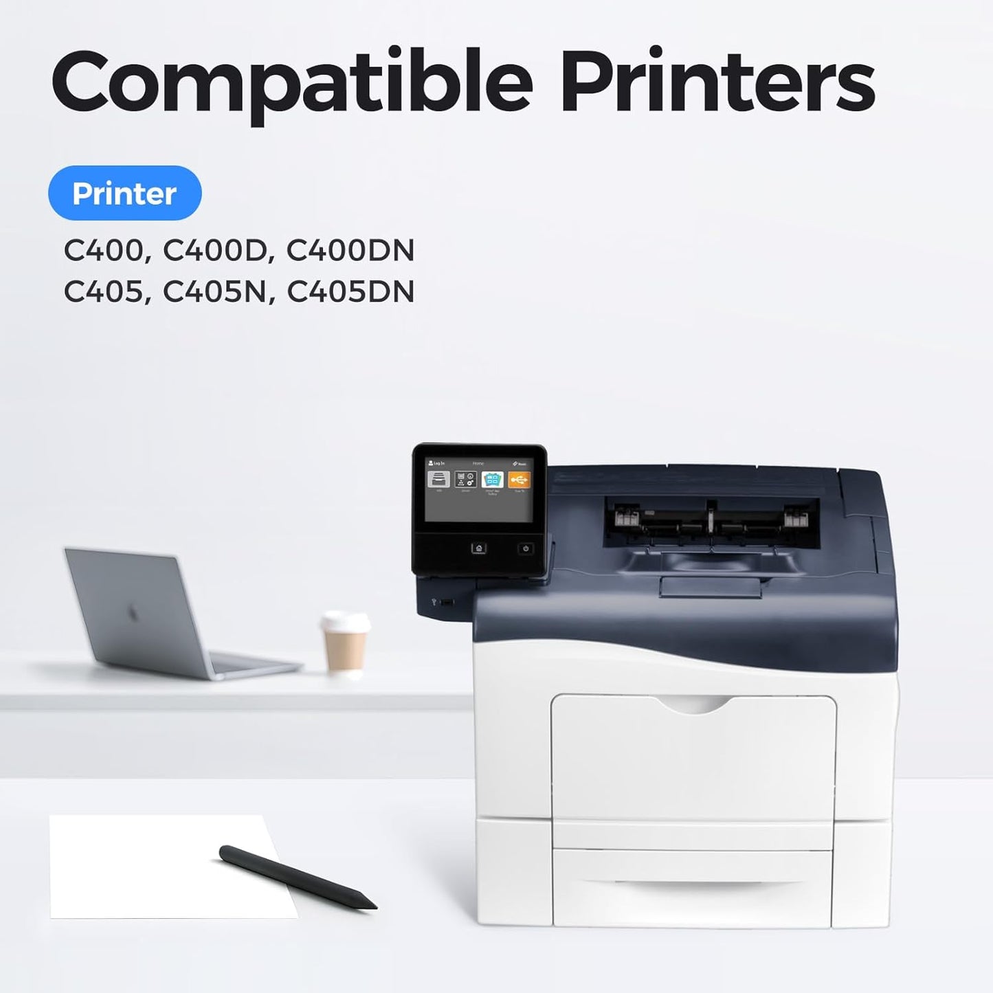 C400 C405 Extra High-Yield Toner Cartridge Set 4-Pack Replacement for Xerox 106R03524 106R03525 106R03526 106R03527 Versalink C400 C405 C400D C400DN C405N C405DN Printer Ink Black Cyan Magenta Yellow