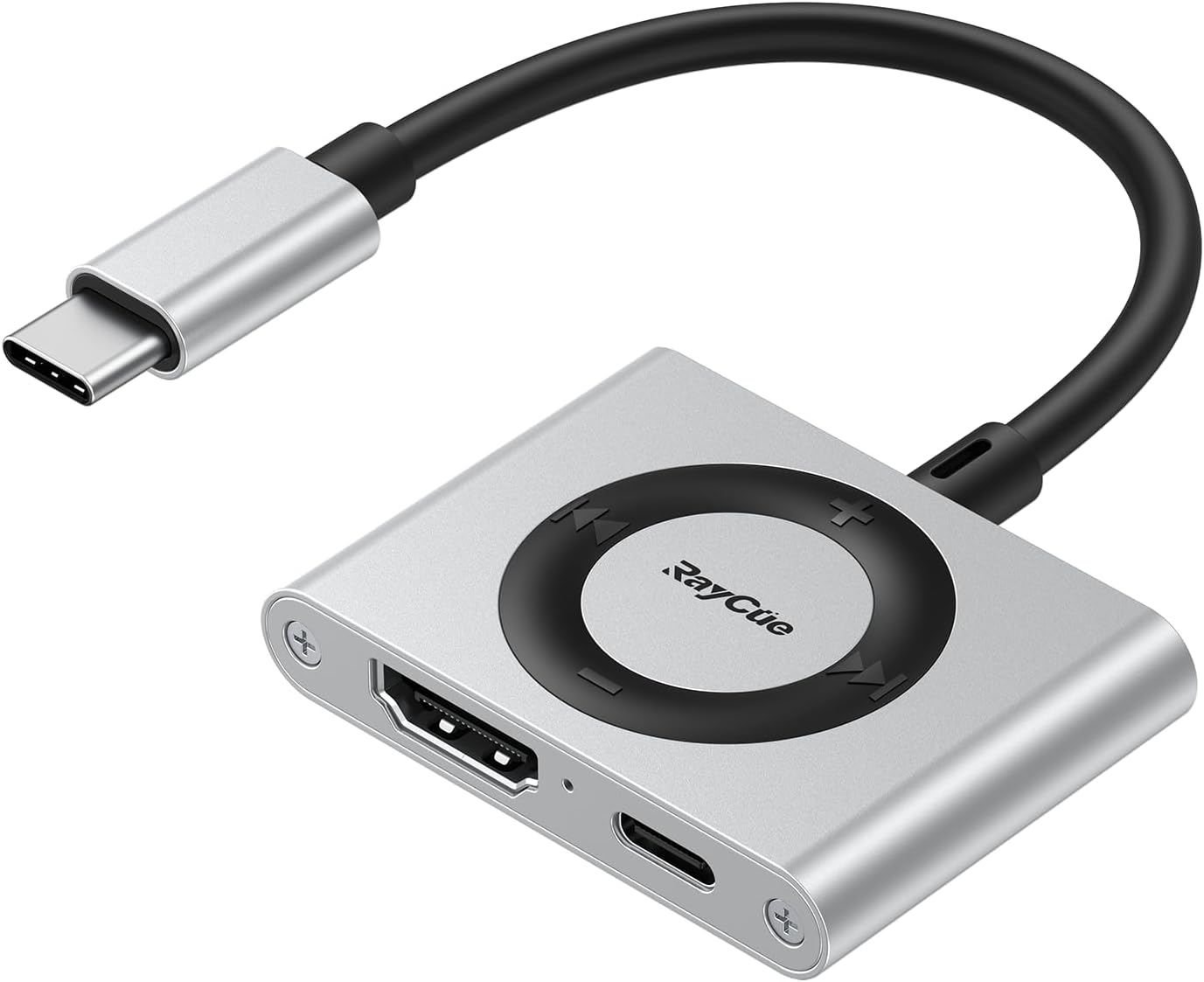 RayCue 2-in-1 USB C Hub, USB C to HDMI Adapter with HDMI 4K@60Hz & 100W PD Charging - Adapter for Laptop, MacBook, IPad (USB-C), iPhone 15/16, Tablets, Switch