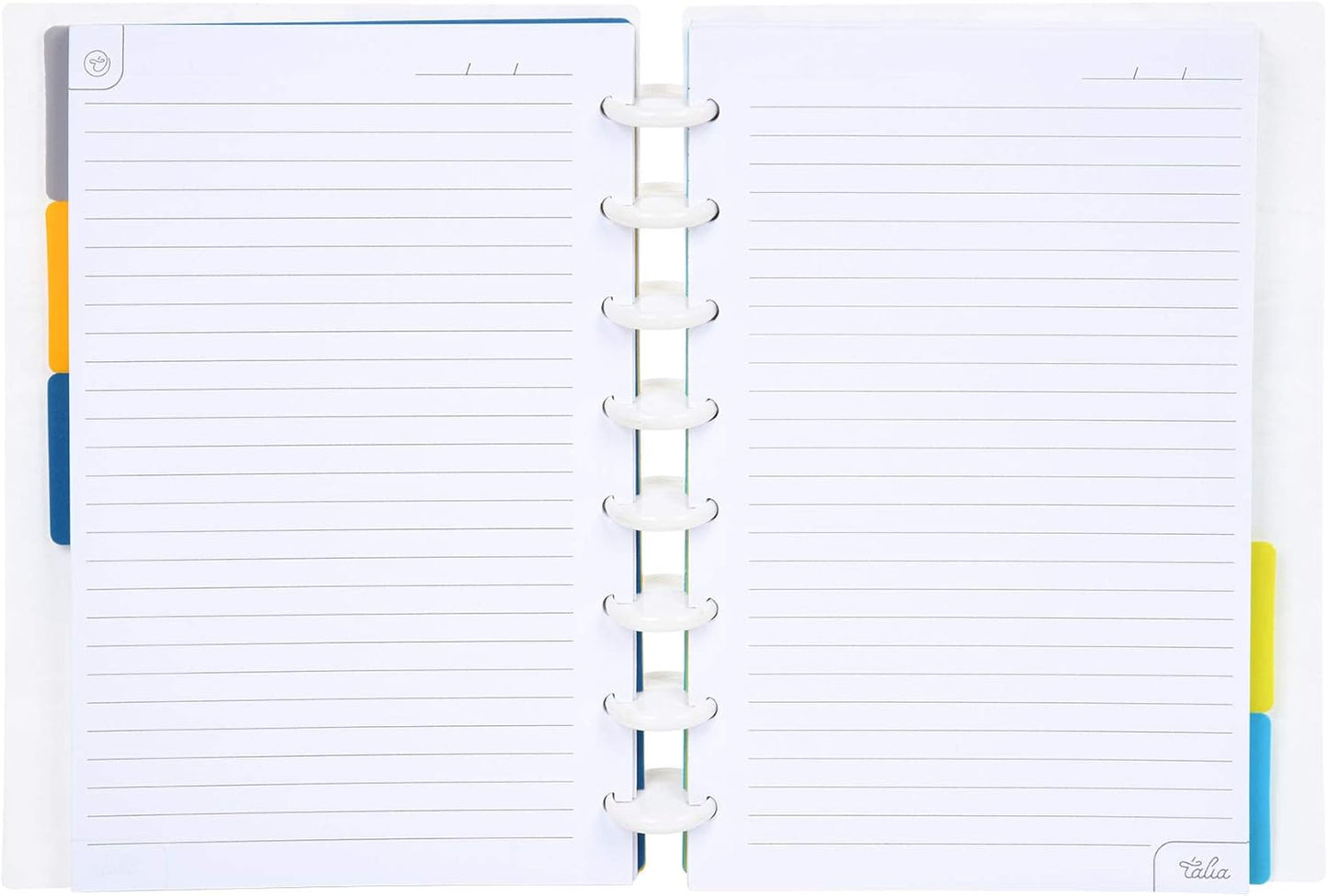 Talia Discbound Notebooks, Planner, Customizable, (Teal Marble Flow, Junior (5.5in x 8.5in))