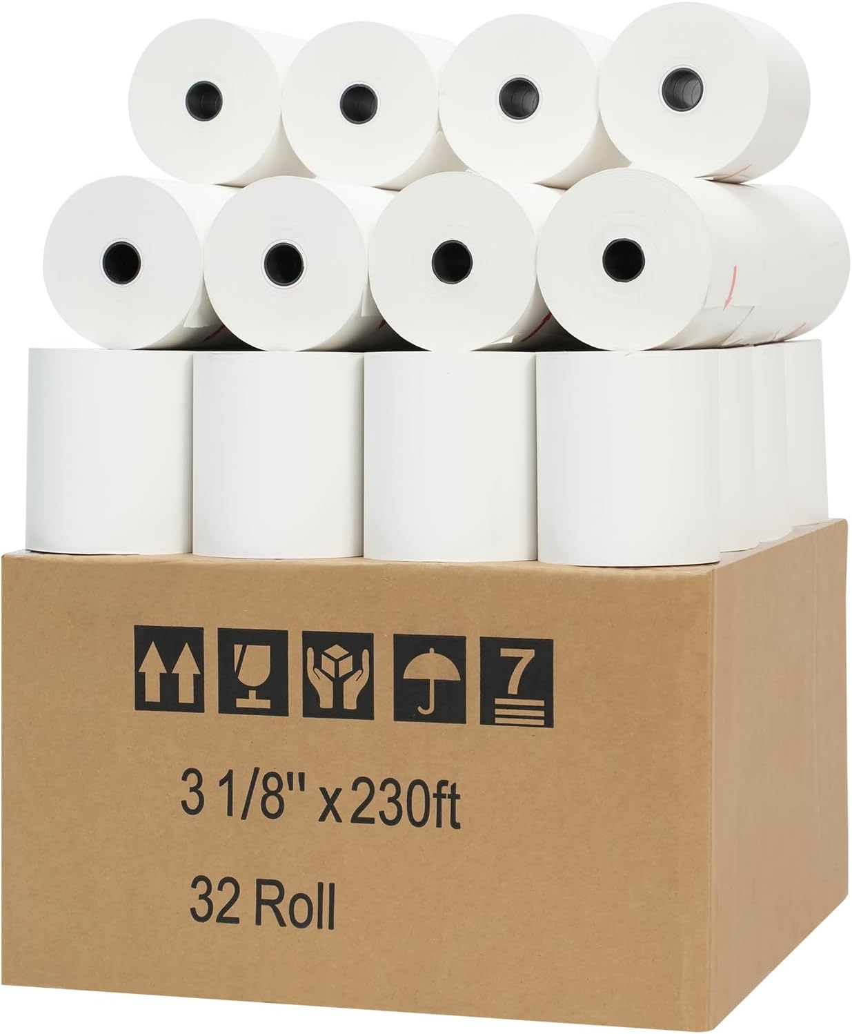 3 1/8" x 230' Premium A Grade POS Thermal Receipt Printer Paper (White-32Rolls)