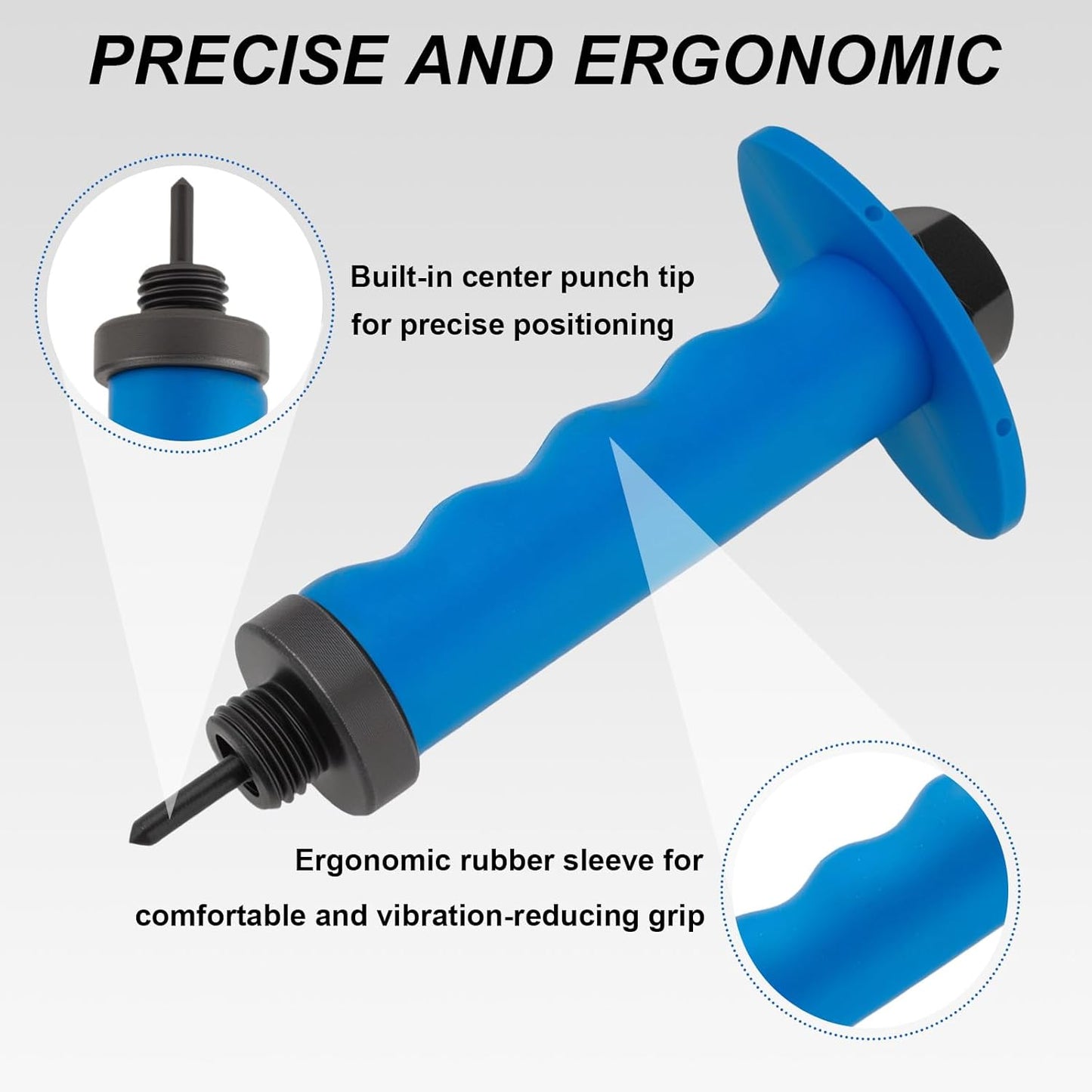 Hollow Punch Set, 14pcs Premium Leather Hole Punch Kit with Pin Point Punch Shaft, Gasket Cutting Puncher for Leather, Rubber & Plastic, 3/16" to 1-3/8"