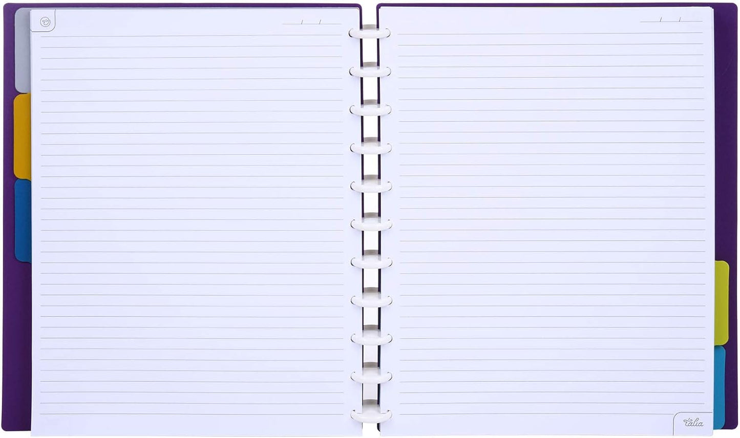 Talia Discbound Notebooks, Planner, Customizable, (Strong Purple, Letter (8.5in x 11in))
