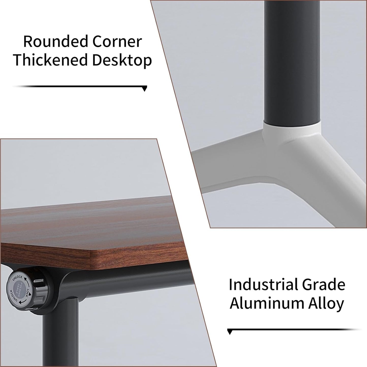 Conference Room Table with Flip-Top Design for Dynamic Meetings, Business Table Computer Desk with Heavy-Duty Frame,Foldable Seminar Meeting Tables for Home Office (6, A, 47.2IN)