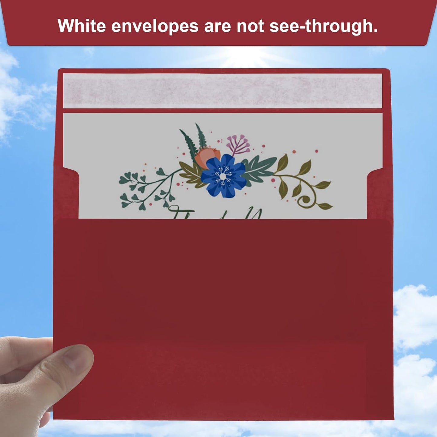 Joyberg 50 Packs Wine Red 5x7 Envelopes, Wine Red Envelopes 5x7, Wine Red Envelopes, Deep Red Color A7 Envelopes, Burgundy Envelopes 5x7, Invitations, Photos, Greeting Cards, Mailing (Wine red)