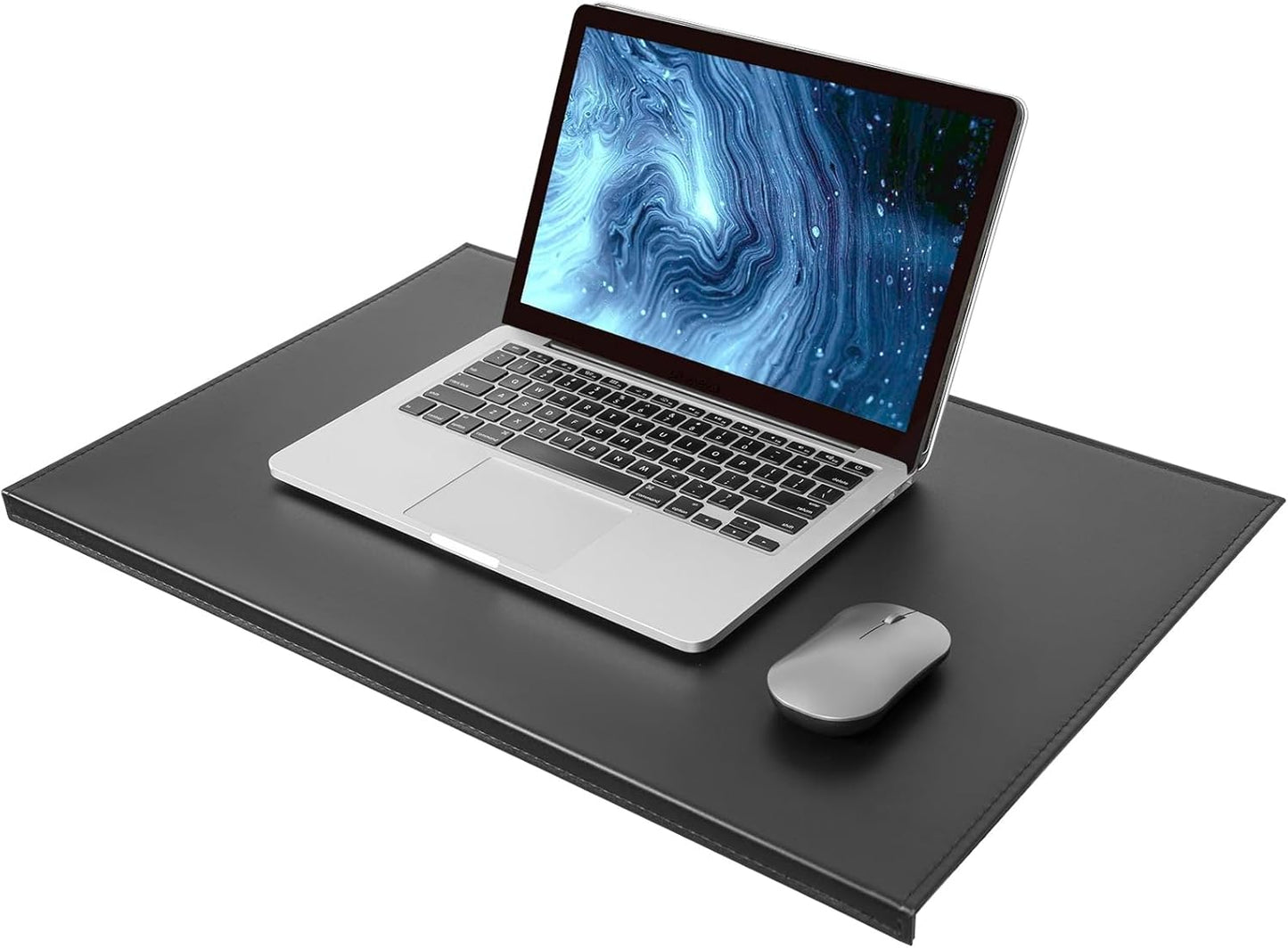 AKOZLIN 27.55”x 15.8" Soft PU Leather Surface Office Desk Mouse Mat Anti-Push Pad with Full Grip Fixation Lip Table Blotter Edge-Locked Protector