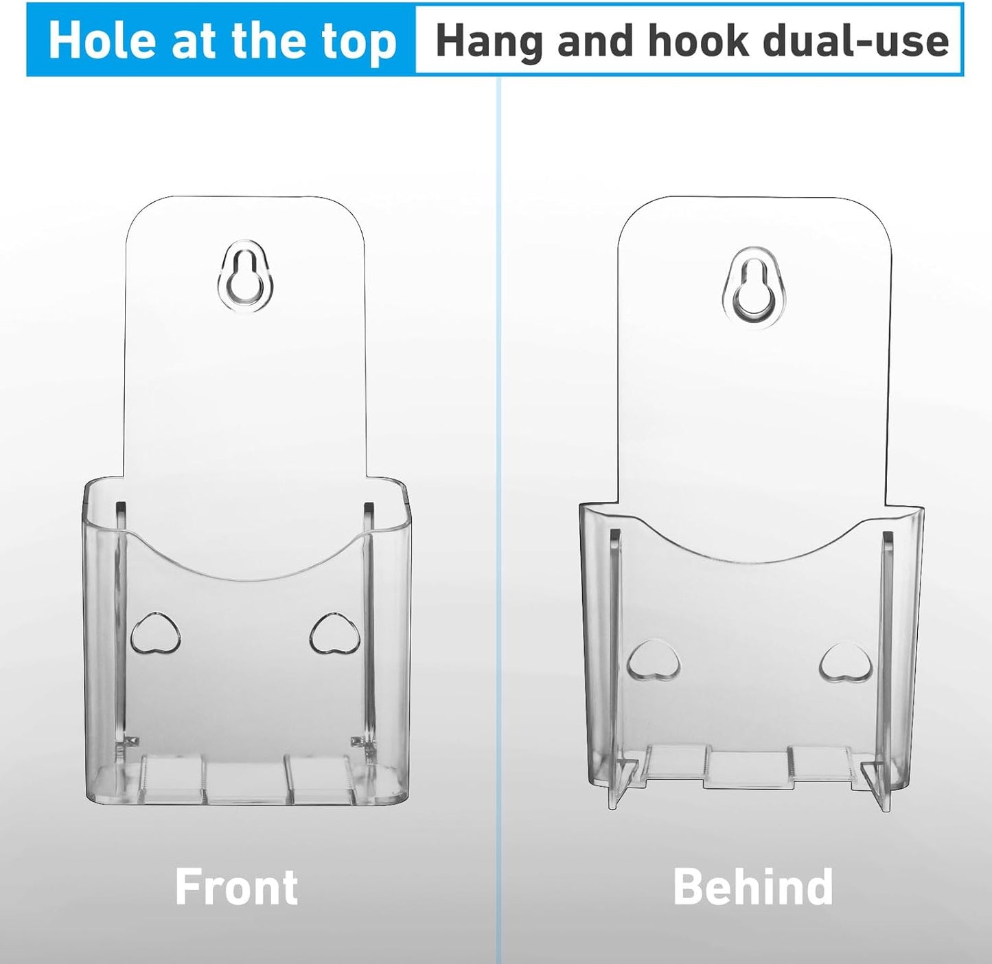 Acrylic Brochure Holder 4x9 Inches Slant Back Design, Clear Display Stand, Plastic Table Stand Sign Holder,Pamphlet Holder Flyer Holder, Acrylic Display Stand, Acrylic Table Signs Plastic Paper Holder for Office, Home, Store, 2 Pack