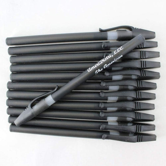 ezpencils - Personalized - Solid Black Colored body with a white Silicone Gripper - Willowy Pens - Free Personalization