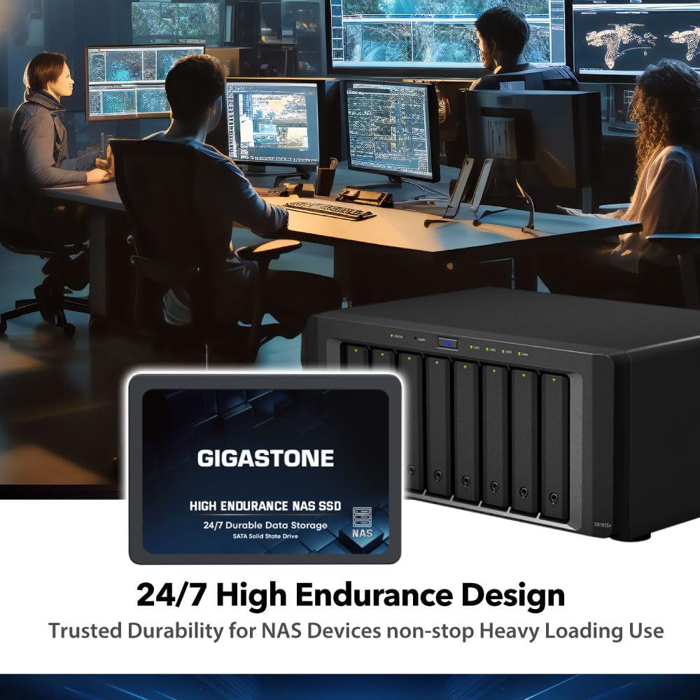Gigastone 2TB NAS SSD Drive (2-Pack) 24/7 Durable TLC High Endurance RAID Data Storage Network Attached Storage 2.5" SATA Internal Solid State Hard Drives