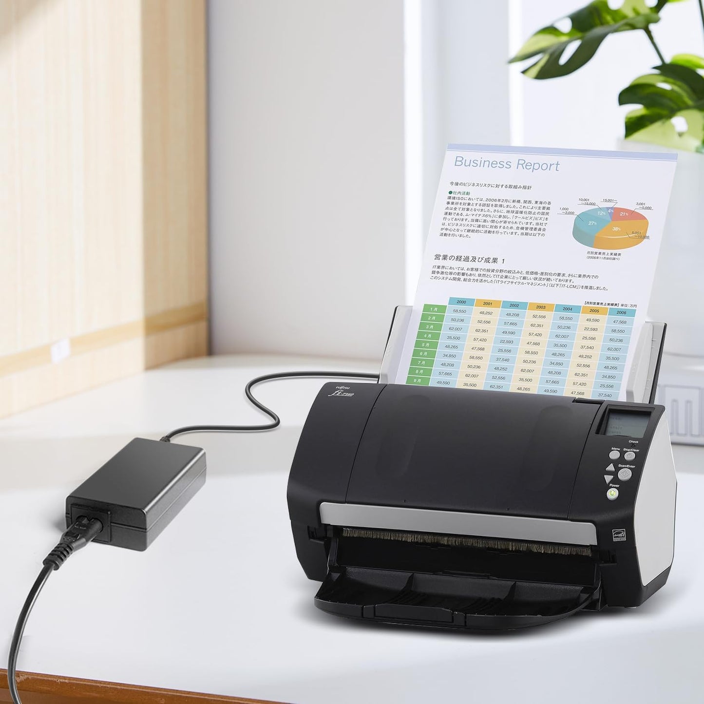 TAIFU 24V AC Adapter for Fujitsu Scanner fi-7160 fi-7260 fi-7180 fi-7260 fi-7280 FI-6130 Fi-5120C Fi-5220 Fi-5530C Fi-6110 Fi-6140 Fi-6230 Fi-6240 PA03540-K909 Document Scanner Power Supply Cord