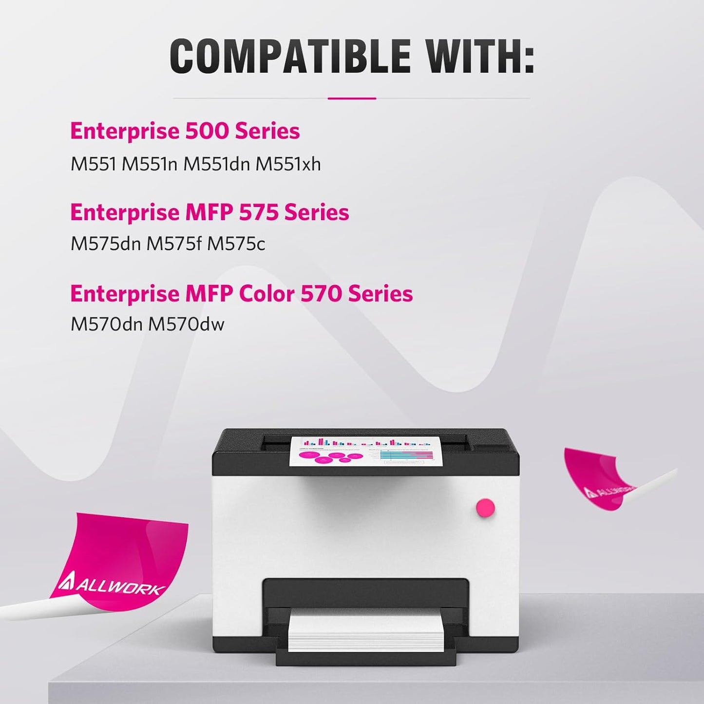 Compatible Toner Cartridge Replacement for HP 507X 507A CE400A CE400X CE401X CE402X CE403X use for HP Laserjet Enterprise M570dn M551dn M551n M575dn M551xh M570dw Printer (KCMY, 4-Pack)