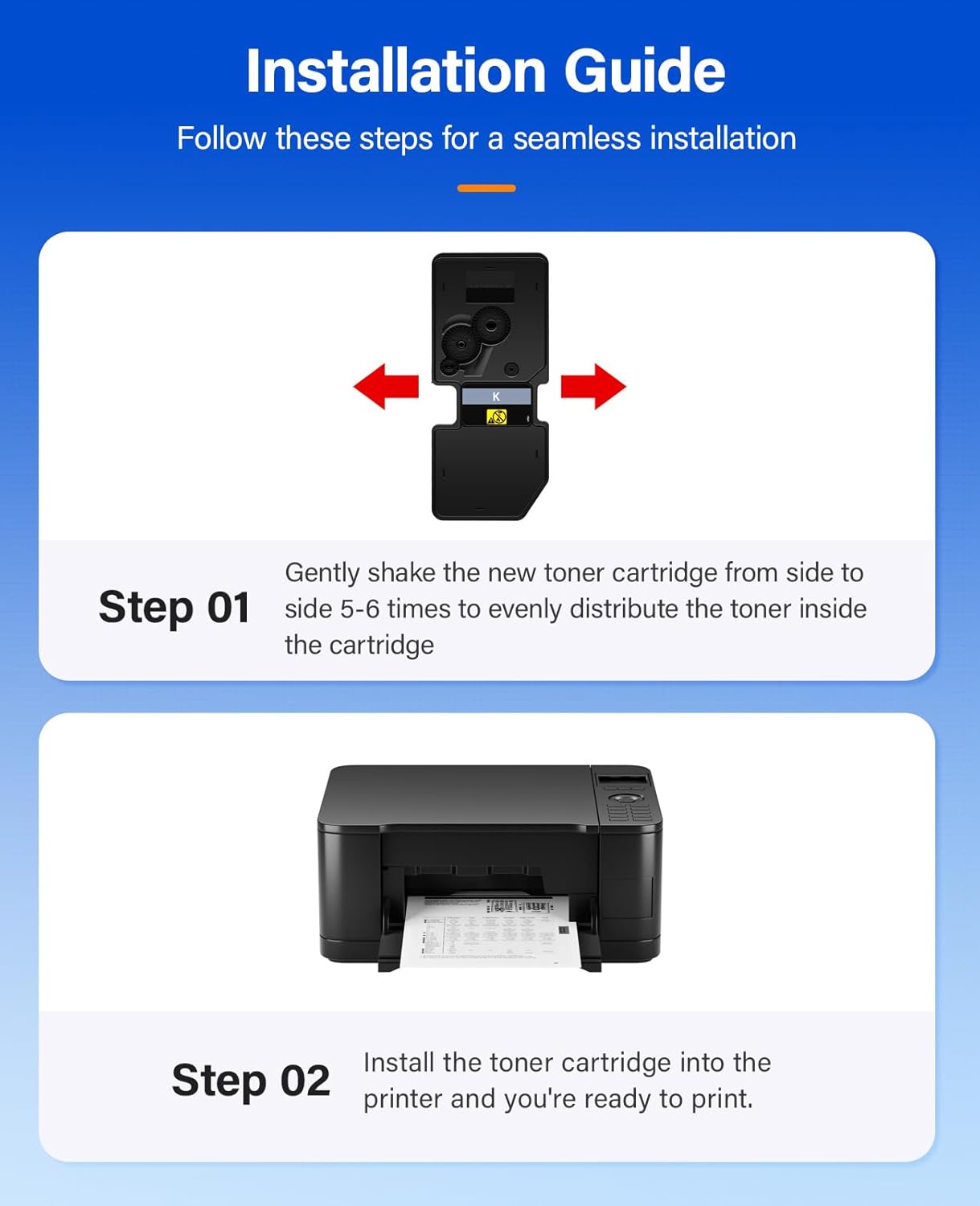 TK-5442 TK5442 Toner Cartridge 4-Pack High Yield Replacement for Kyocera TK-5442K TK-5442C TK-5442M TK-5442Y Compatible with ECOSYS PA2100cx PA2100cwx cdn MA2100cx/ MA2100cfx MA2100cwfx Laser Printers