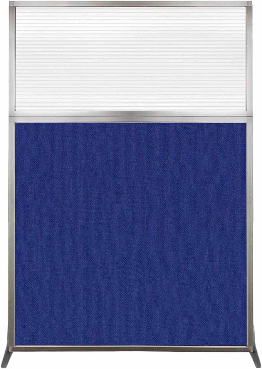 Versare Hush Screen Portable Room Divider | Workstation Wall Divider | Freestanding Privacy Hush Panels | Clear Fluted Windows | Fabric Office Divider Screen | Great for Room Separation