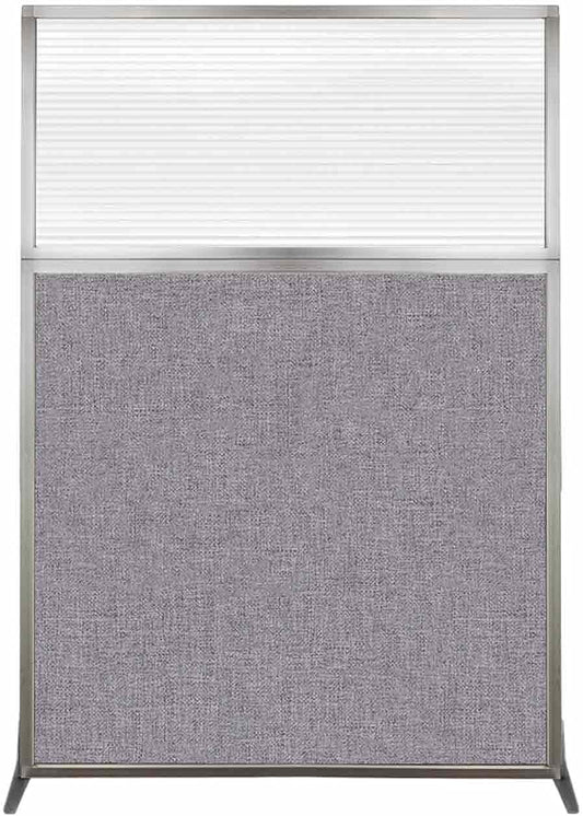 Versare Hush Screen Portable Room Divider | Workstation Wall Divider | Freestanding Privacy Hush Panels | Clear Fluted Windows | Fabric Office Divider Screen | Great for Room Separation
