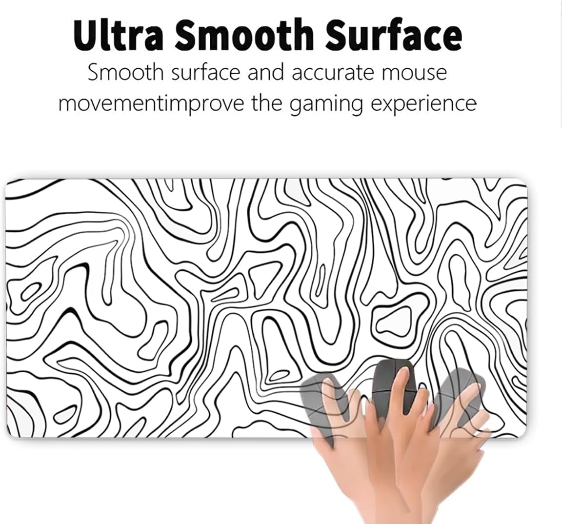 Large Gaming Mouse Pad with Stitched Edges, Anti-Slip Base, for Keyboard and Mouse