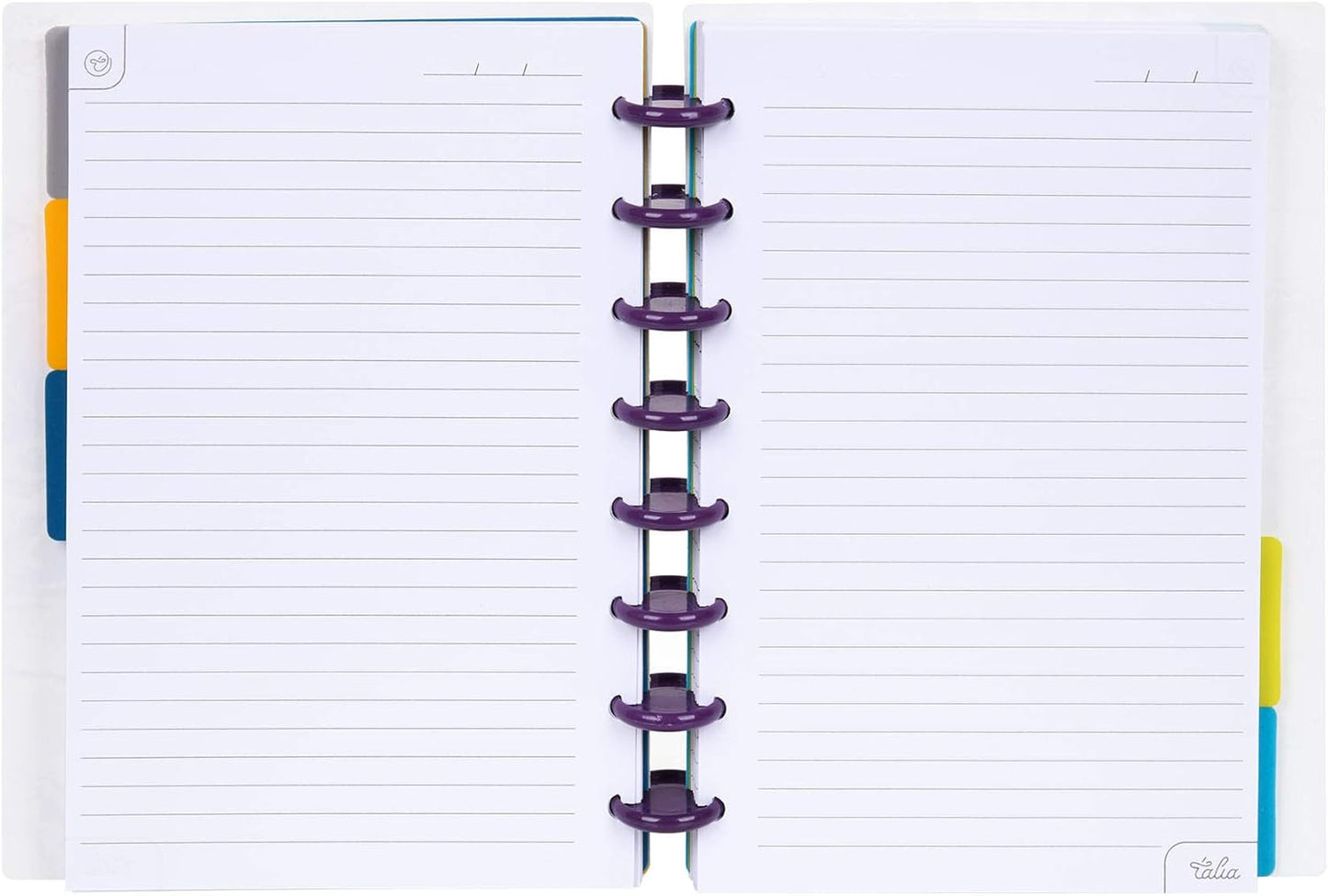 Talia Discbound Notebooks, Planner, Customizable, (Purple Marble Flow w/Strong Purple Discs, Junior (5.5in x 8.5in))