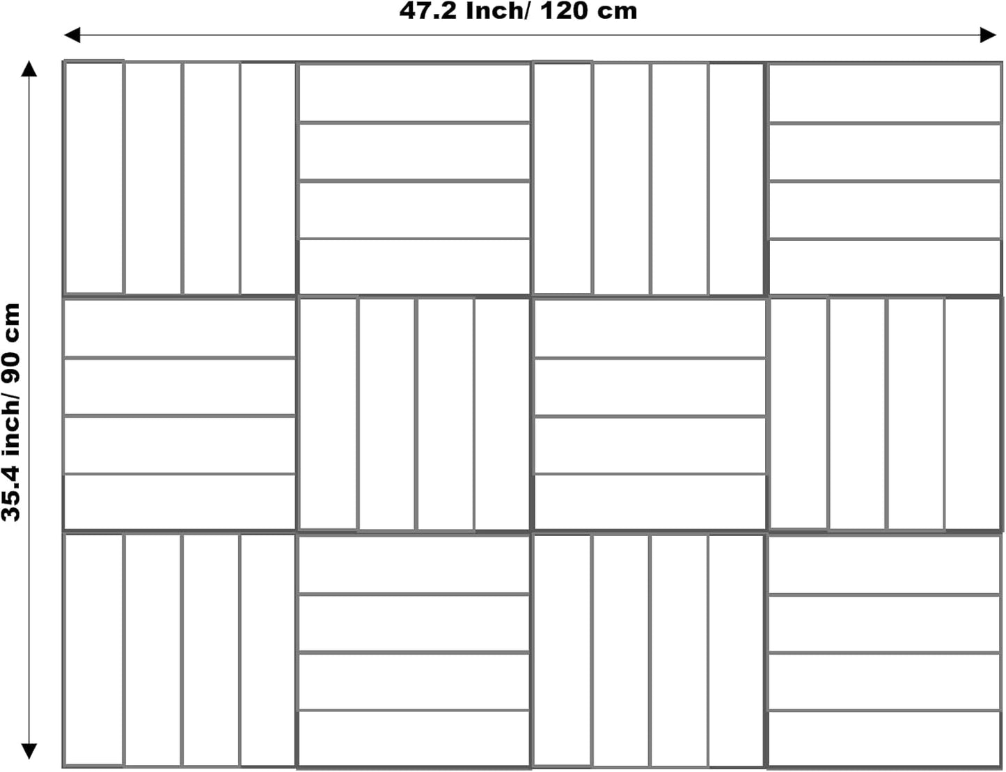 Large Cork Board Alternative - 12-Pack Felt Wall Tiles with Safe Removable Adhesive Tabs, Cork Wall Tiles Bulletin Board Home Office Essentials - Black