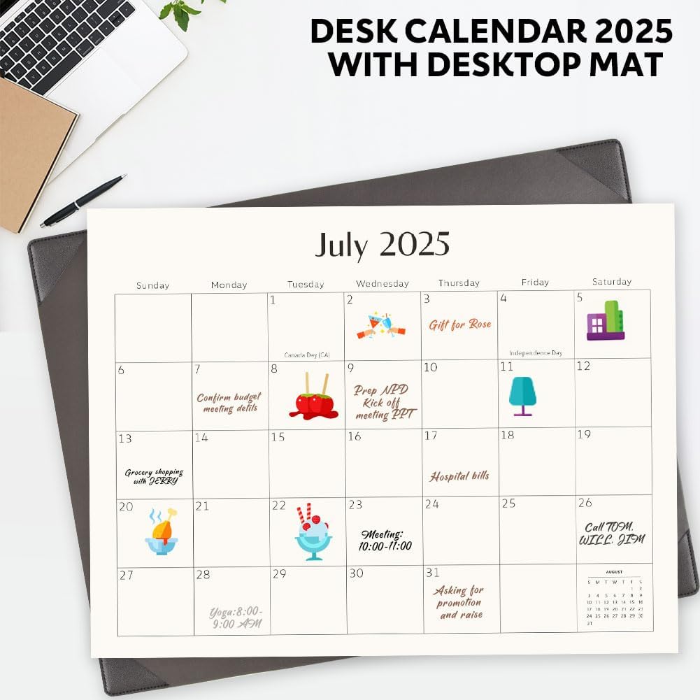 Desk Calendar 2025-2026, KOPEESY 22" x 17" Large Calendar with Desk Mat, From Now to June 2026, 22 x 17 Desk top Calendar for Home School and Office