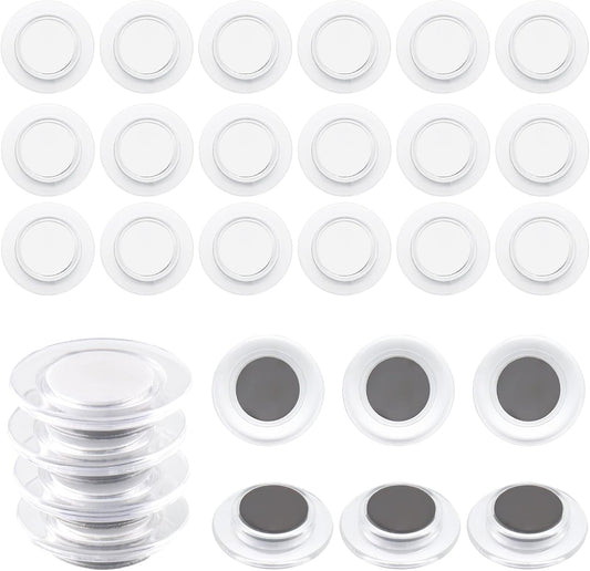 ZDZBLX Fridge Magnets, 28 Pack Magnet Strong Magnets Refrigerator Magnets Small Magnets for Whiteboard, Heavy Duty Magnets Mini Magnets Cute Round Magnets for Fridge, Locker, Classroom, Office (White)