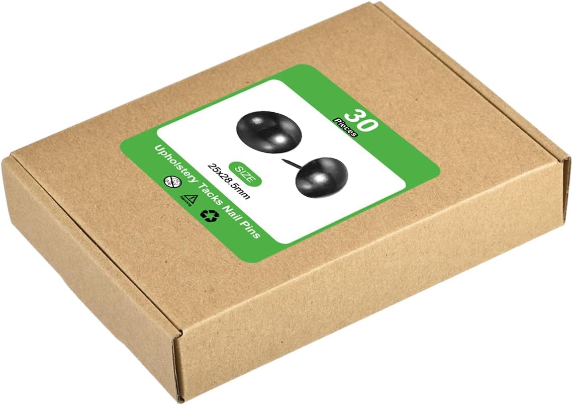 uxcell Upholstery Tacks Nail Pins Furniture, 10Pcs 25x28.5mm Thumb Tack Pins Assortment Kit Carbon Steel for Home Sofa DIY Decorative Nail Heads Nails, Black