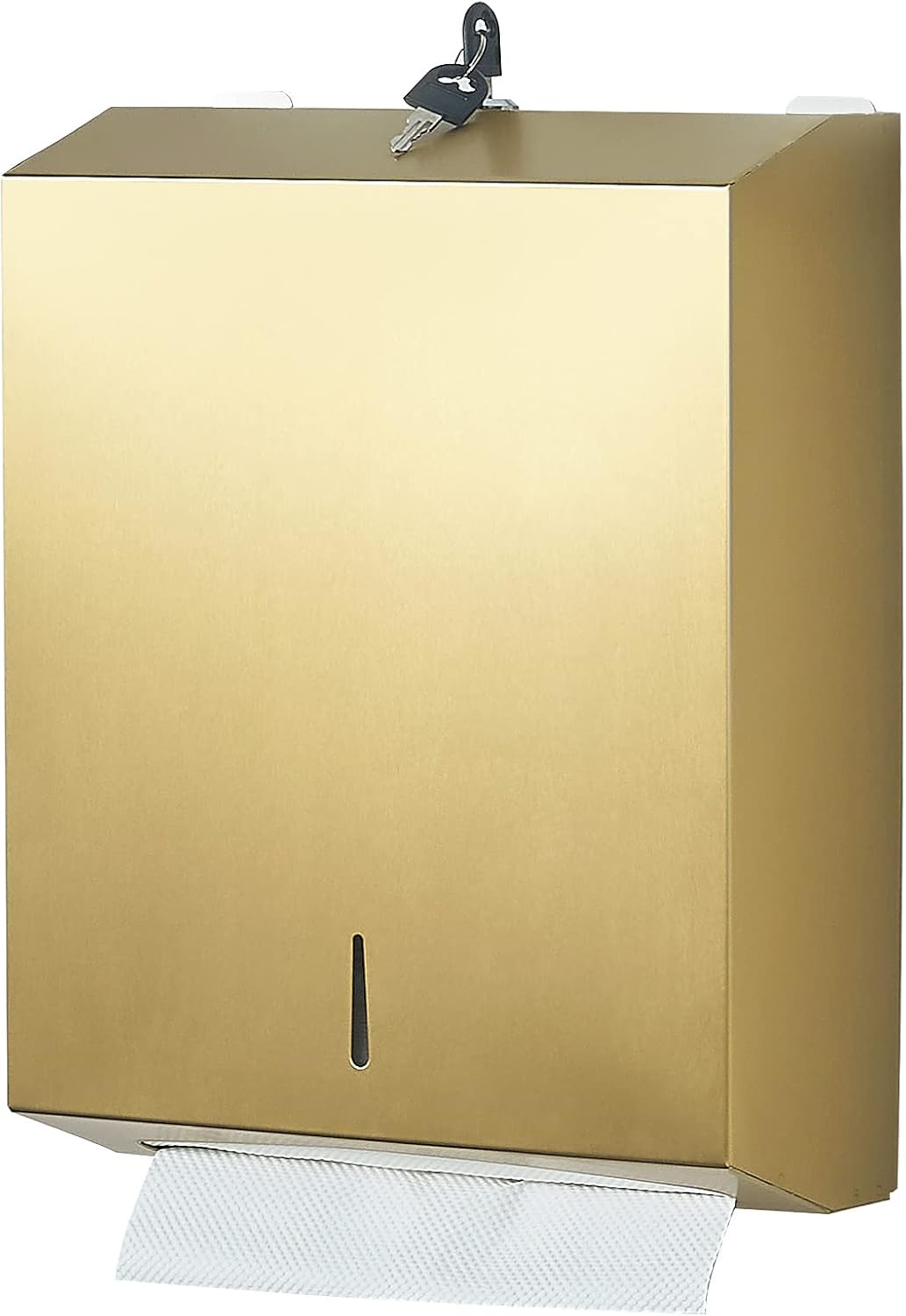 Paper Towel Dispenser Wall Mount Commercial c-fold/Multi-fold/Tri-fold, Touchless Hand Towel Dispenser with Lock(Gold)