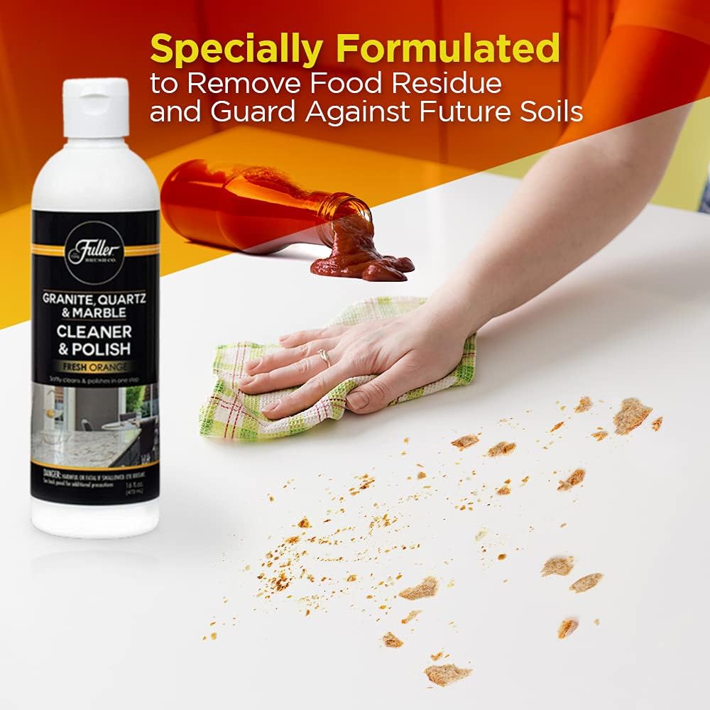 Fuller Brush Countertop Cleaner & Polish - Multi Surface Cleaner - Cleans, Polishes and Protects Granite Quartz Marble Glass Laminates Metal and Other Surfaces Refreshing Orange Scent Removes Odor