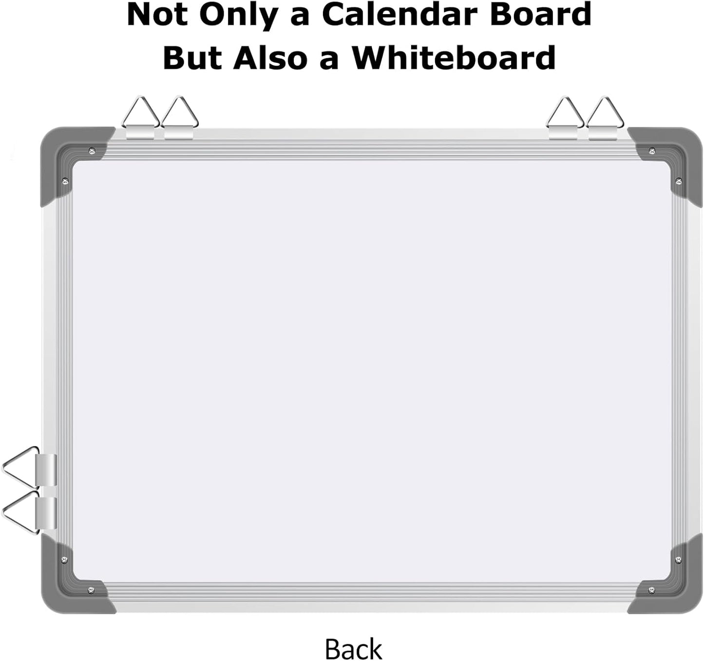 EAONE 16x12 in Double Side Whiteboard Calendar & Cork Board Combo for Wall, 3 in 1 Magnetic Dry Erase Whiteboard Monthly Calendar and Bulletin Board with Aluminum Frame for Home Office Kitchen