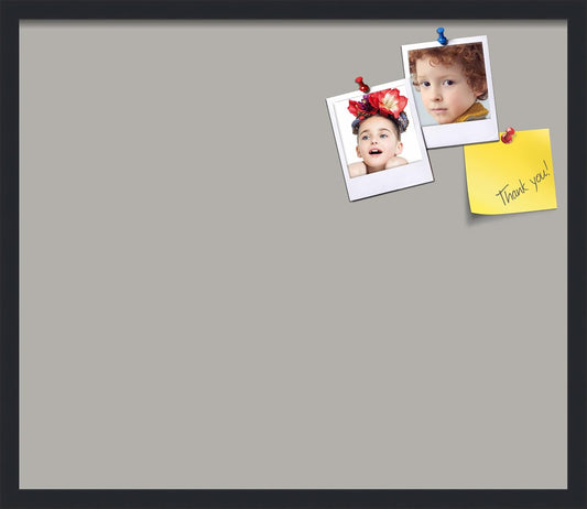 PinPix 28x24 Inch Cork Bulletin Board. This Decorative Framed Pin Board Comes with Dark Stone Design and a Satin Black Frame. Ideal for Home Office Decor or Message Board (PinPix-1808)