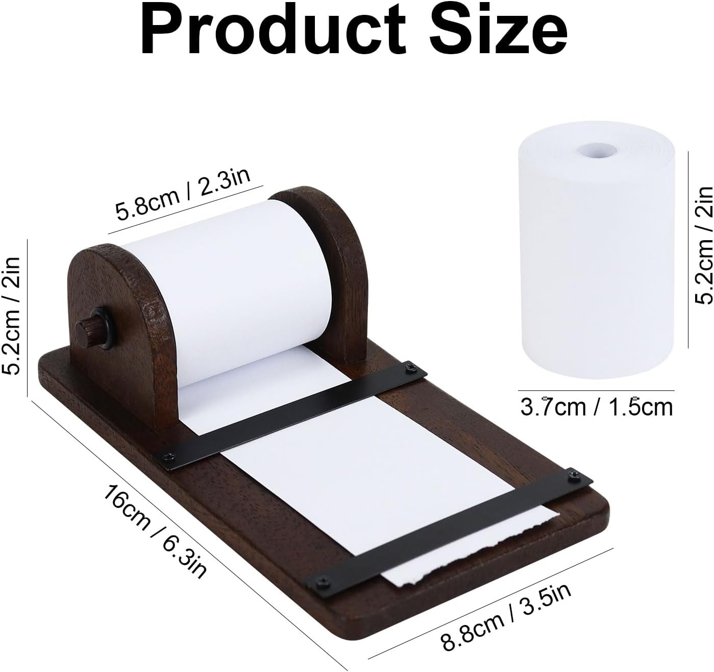 Note Paper Dispenser Desk, Wooden Paper Roll Holder for Note Taking, with 36ft Note, Desktop Grocery List Sticky Notes Holder for Desk Artwork to-Do Lists Ideal for Home