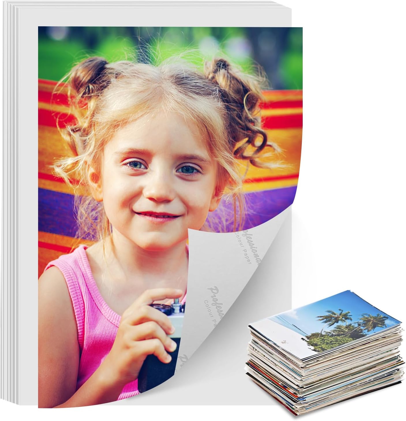 Photo Paper Single-Sided High Gloss,8x11.5 Inch, Pack of 20 Sheets, 200 g/㎡, White，Fits for Thermal Sublimation, Inkjet, laser and photo Printers, No Color Difference