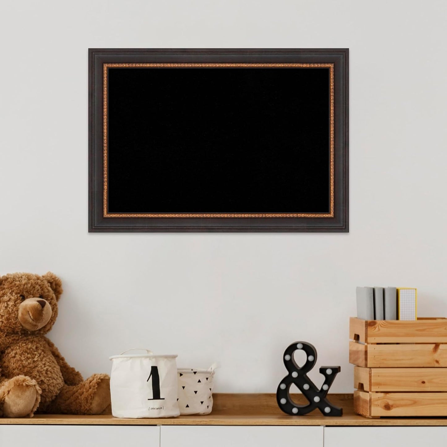 Amanti Art Black Cork Board for Wall, 15x21 Vision Board with Black Wood Frame, Small Corkboard Office Decor for Home Organization, Traditional Corkboard Pinboard to Display Items for Home