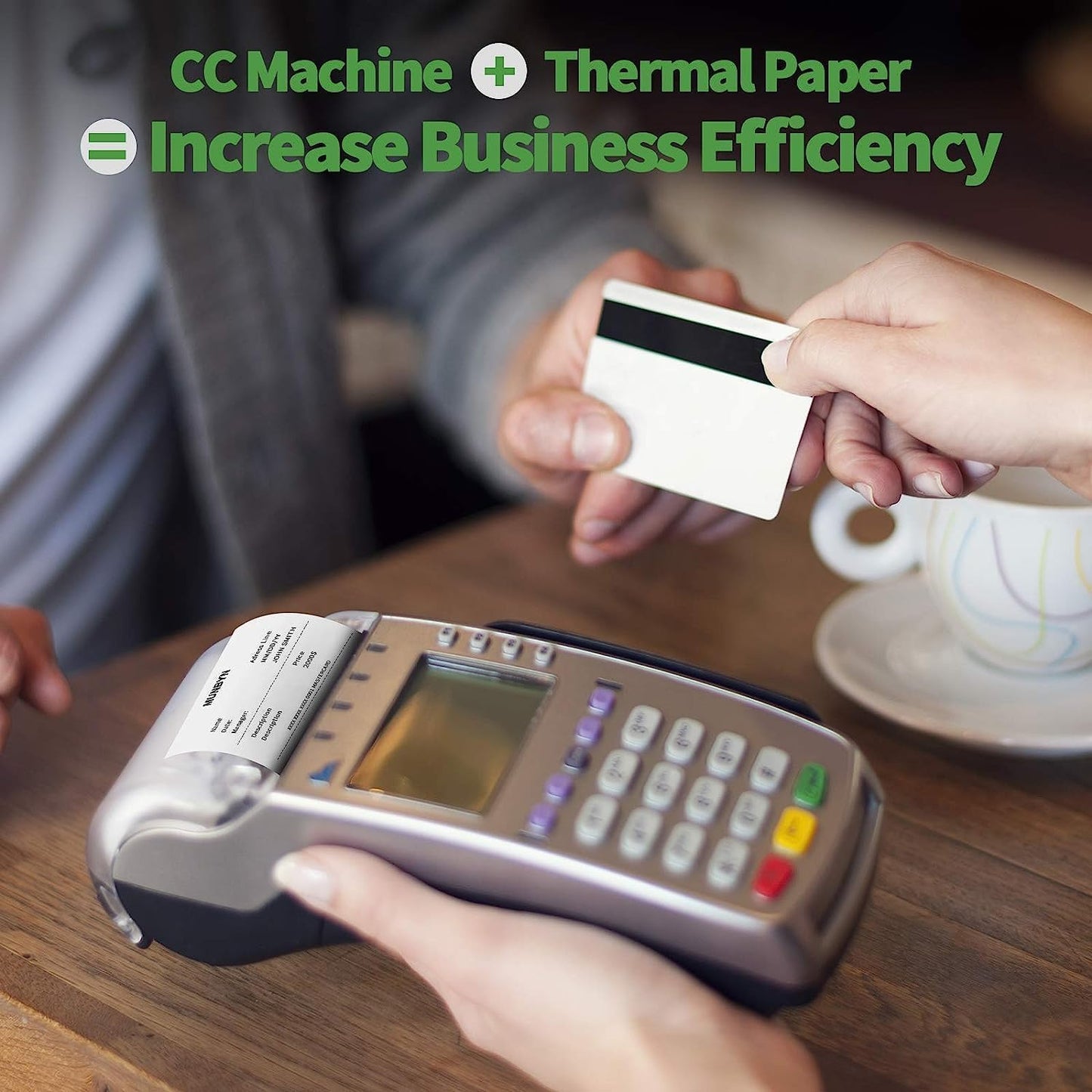 MUNBYN 2 1/4" x 50' Thermal Receipt Paper (5 Rolls), 58mm BPA Free Receipt Paper Fits All 58mm Mini Thermal POS Printer, Square Terminal Credit Card Machines