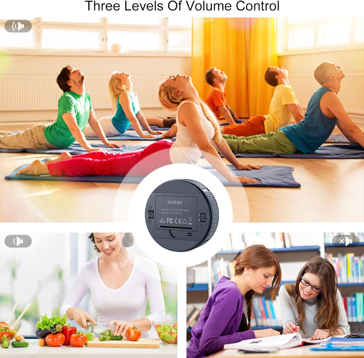 AVINIA Digital Kitchen Timers, Visual timers Large LED Display Magnetic Countdown Countup Timer for Classroom Cooking Fitness Baking Studying Teaching, Easy for Kids and Seniors