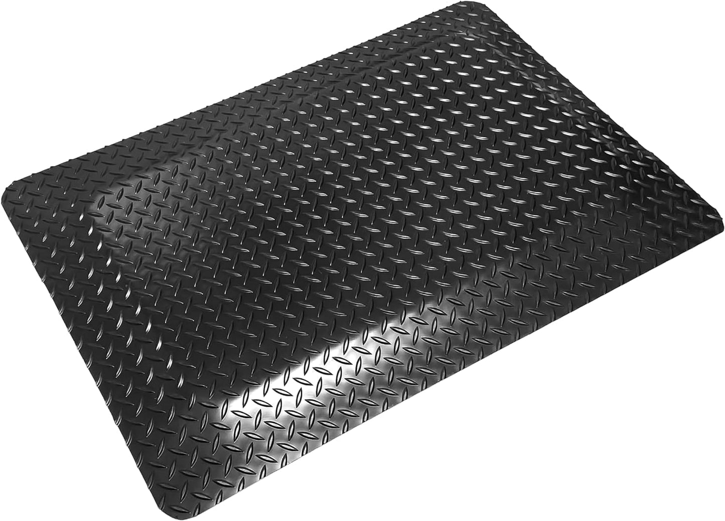 Rhino Mats, American Classic Diamond Anti-Fatigue Mats, Industrial Ergonomic Comfort Standing Mat for Work, Home, Garage, Office, Kitchen or Anywhere (Black 1" Thick, 4 FT. x 5 FT.)