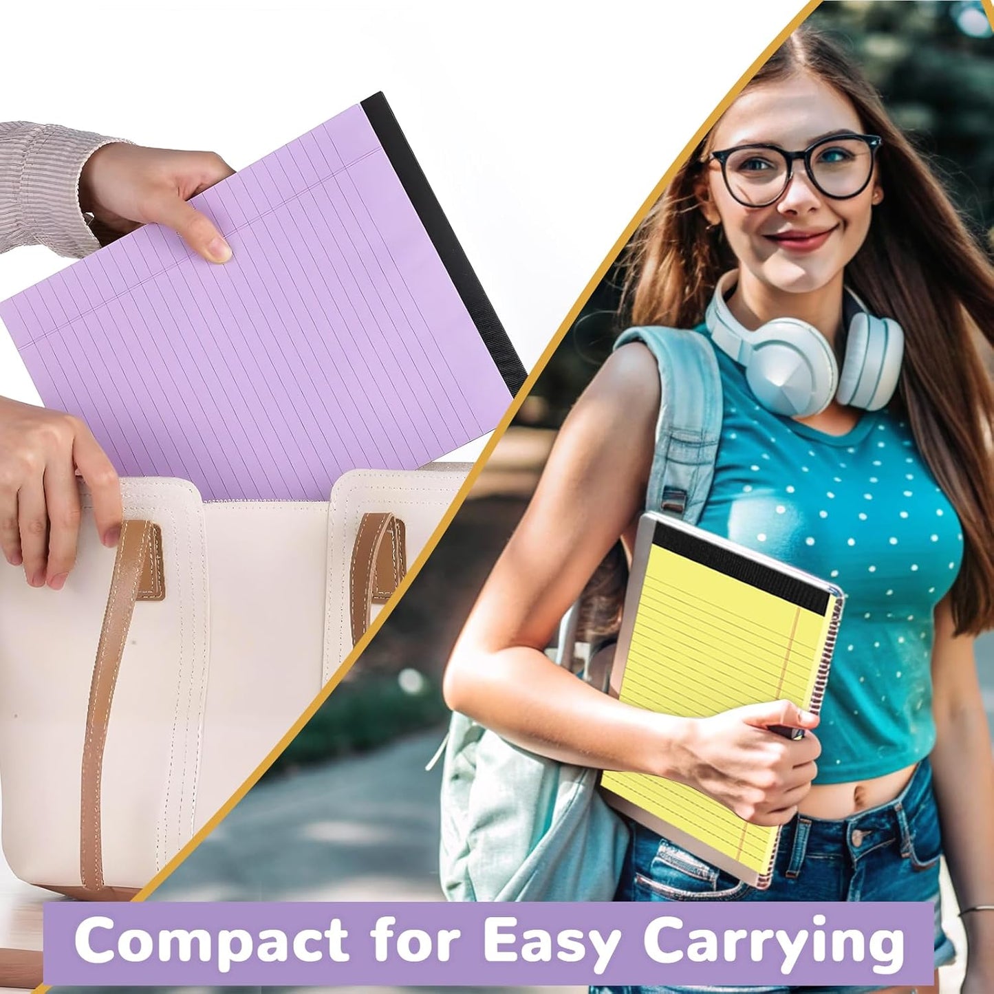 8 Packs Legal Pads 8.5x11, Totally 400 Sheets Colored Legal Pads 8.5x11, College Ruled Writing Pads Small Note Pads 50 Sheets/Pad Tablets Lined Notepad for School, Office, To-Do Lists