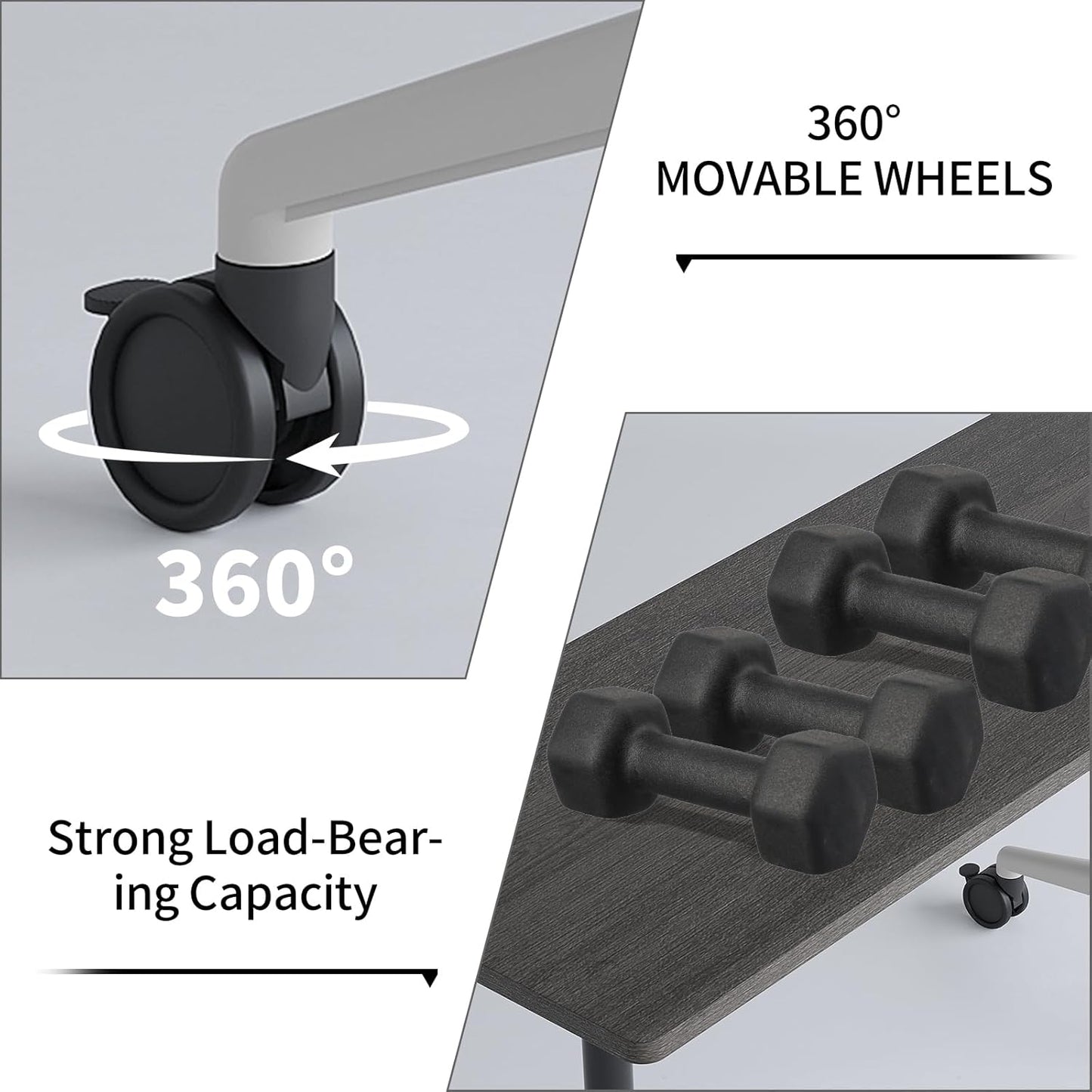 Conference Room Table with Flip-Top Design for Dynamic Meetings, Business Table Computer Desk with Heavy-Duty Frame,Foldable Seminar Meeting Tables for Home Office (2, B, 55.1IN)