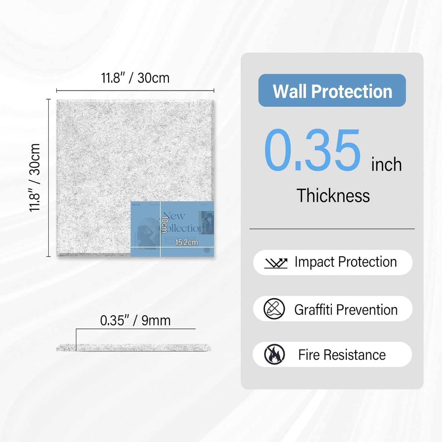 Large Cork Boards for Walls – 48 x 36 Self Adhesive Felt Wall Tiles, Ideal for Office Wall Organizing Bulletin Board, Easy to Install Cork Boards Felt Board