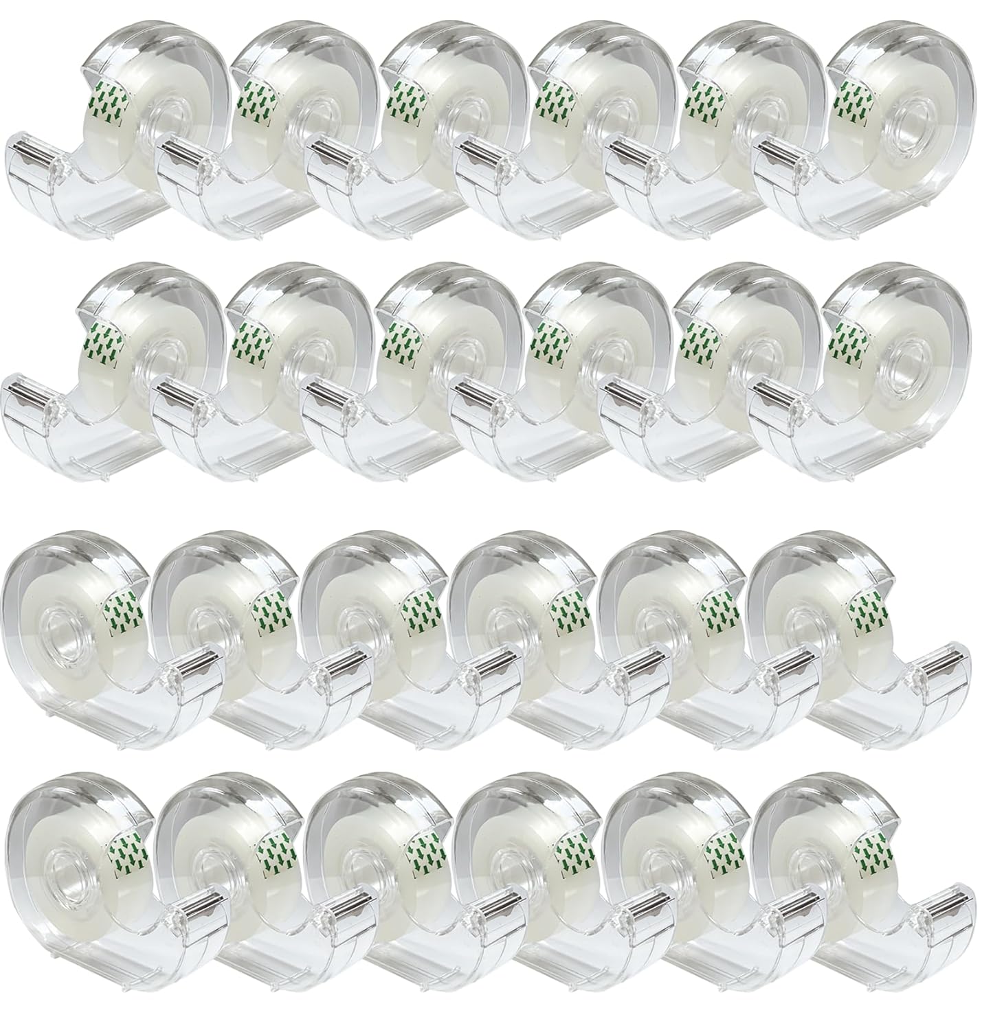 Clear Tape, Transparent Tape for Office, 3/4 in, Dispensered, 24 Packs