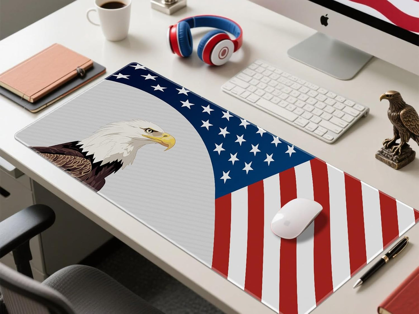 JIALONG Large Gaming Mouse Pad, XXL Desk Mat, Durable Extended Mousepad with Stitched Edges, Non-Slip Base Keyboard Mat for Gamer, Office and Home - 35.4x15.7 Inches