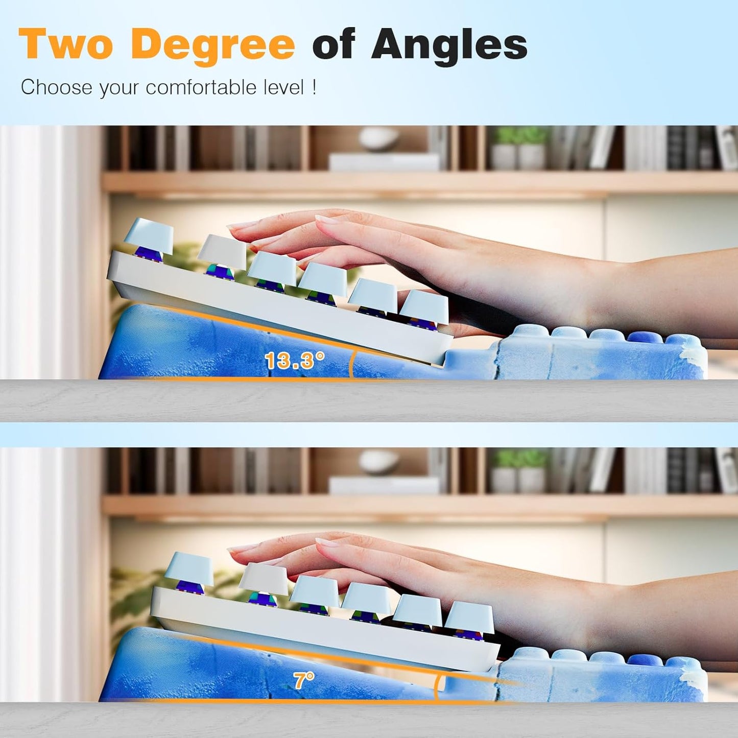 Ospelelf Ergonomic Keyboard Wrist Rest Pad Comfortable Keyboard Stand Riser Holder Pad for Office Gaming