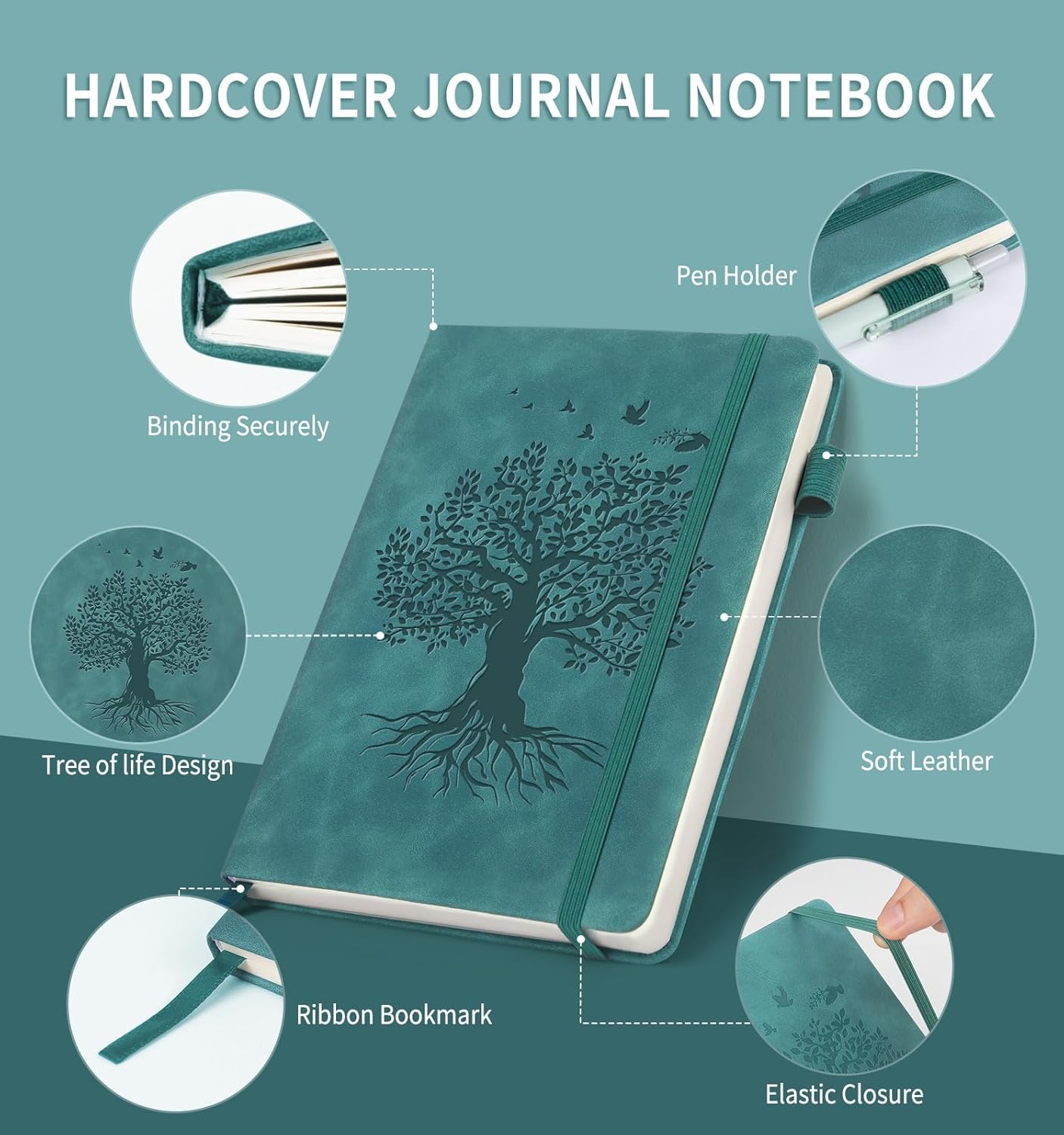 Lined Journal Notebook for Women Men, B5 Hardcover Leather Journals for Writing, 200 Pages Thick Paper, Daily Journal Notebook for Work, School, Note Taking, Business, Travel, College Ruled