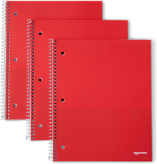 Amazon Basics 4x4 Graph Ruled Spiral Notebook, Poly Cover, 100 Sheets, 11" x 9", 3 pack