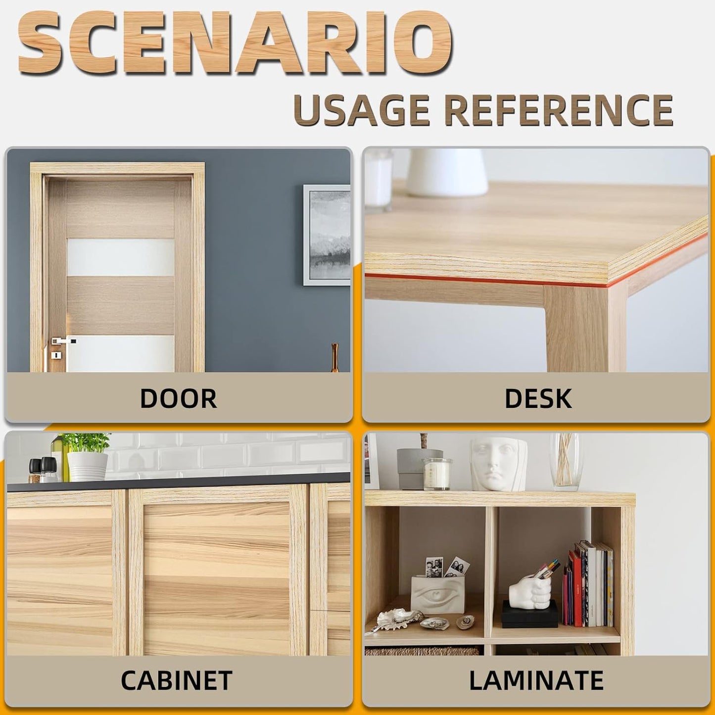GSCIT Club Oak Edge Banding, 5/8 inch x 250ft roll of Veneer Plywood Edge Banding Preglued Flexible, Wood Tape Banding for Cabinet Repair