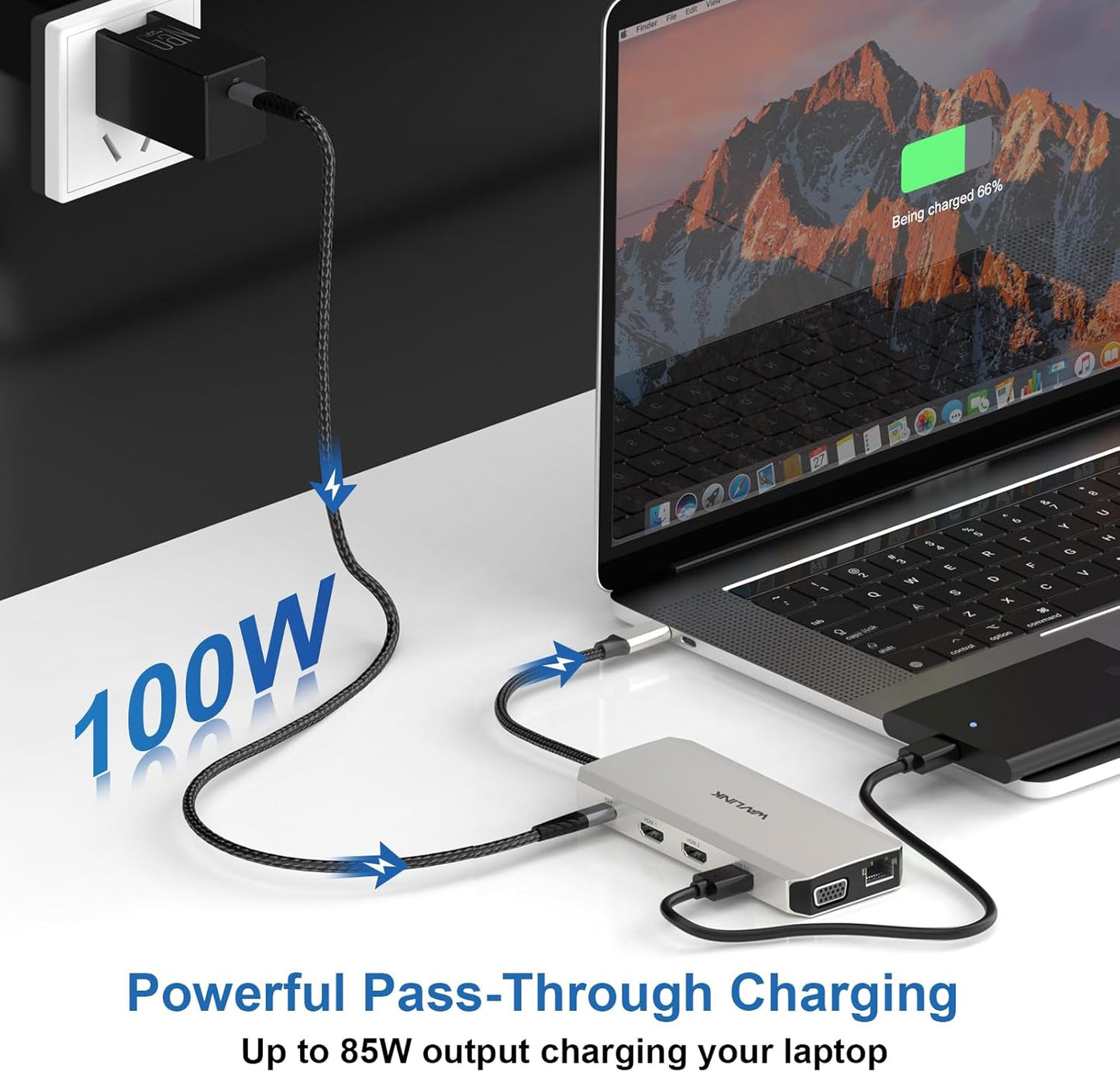 WAVLINK 12 in 1 USB C Docking Station Dual Monitor Triple Display with 2 HDMI, VGA, USB Type C Hub with 100W PD, Ethernet, 5 USB, SD/TF Card Reader, Audio, Work for Windows Laptop