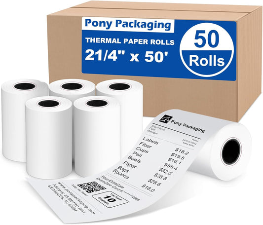 2 1/4" x 50' Thermal Receipt Paper Rolls 50 Rolls,BPA Free Receipt Paper