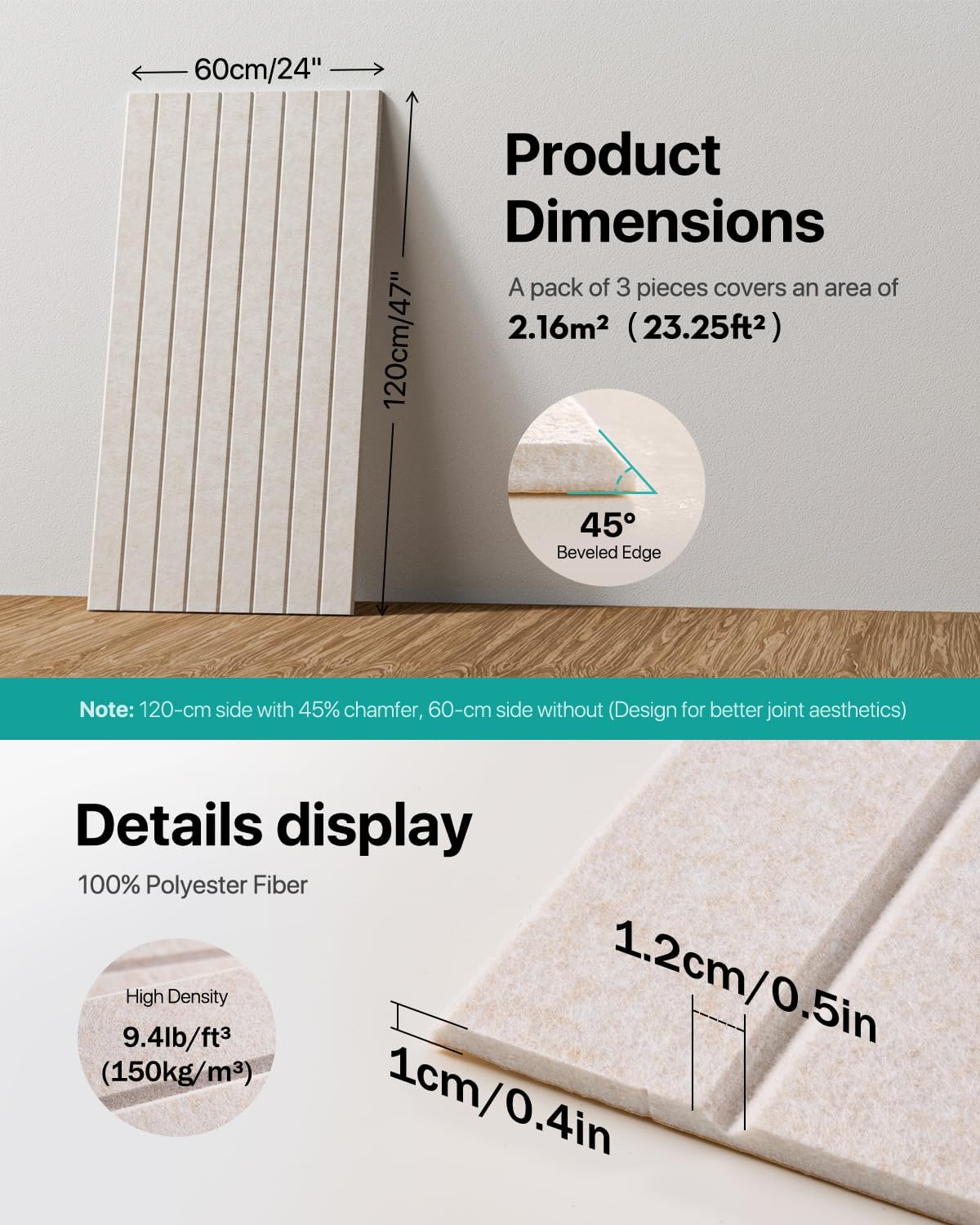 Soundsbay Large Cork Board, 71" x 47" Bulletin Board, 3 Pack Felt Wall Tiles Self-Adhesive, Pin Board for Walls Office Home Classroom Decor