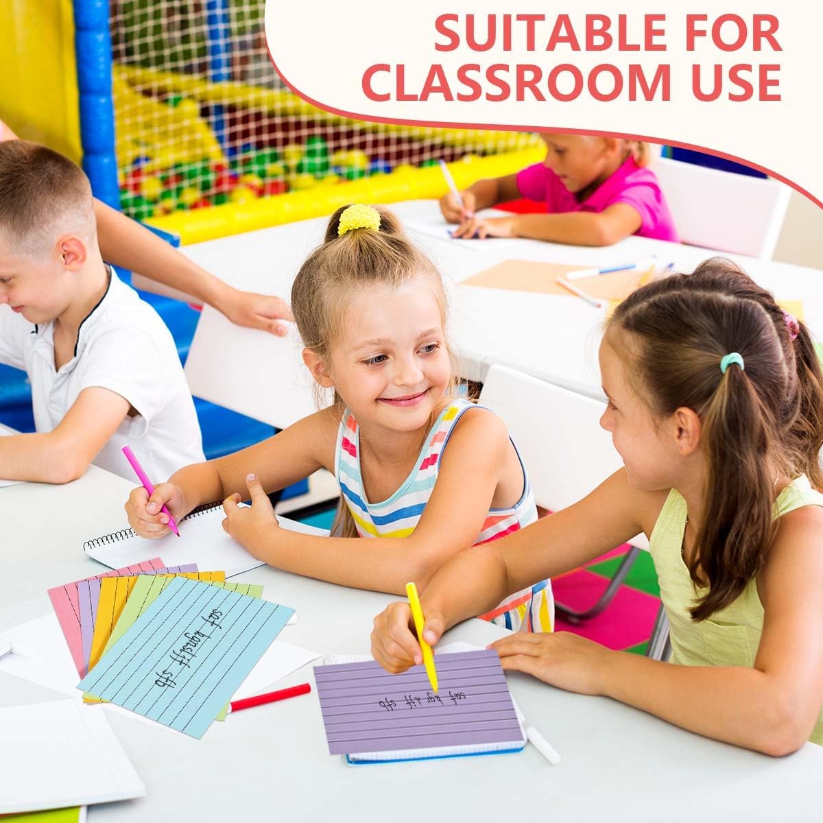 OBTANIM 600 Count 4 x 6 Inch Index Cards Assorted Colors Ruled Index Flash Cards for Studying Taking Note Office Home and School Daily Recording