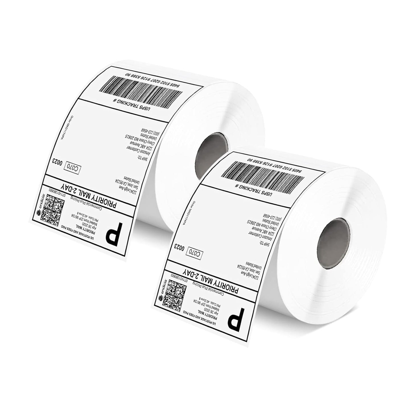 MUNBYN 4x6 Inch Direct Thermal Labels, 1000 Sheets/2 Rolls(500 Pcs per Roll), Shipping Paper for Thermal Printers, Permanent Adhesive Mailing Postage Labels for Shipping Packages