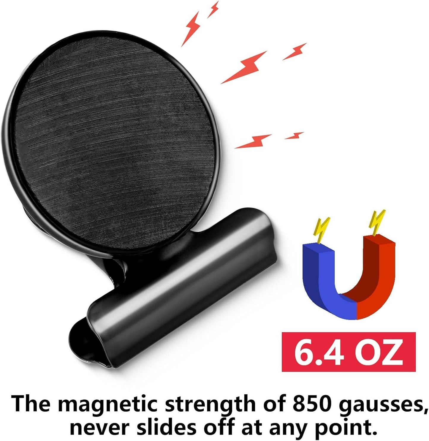 VNDUEEY 20 Pack Black Magnetic Clips for Refrigerator, Strong Fridge Magnets Magnet Clips Whiteboard Magnets?Magnetic Clips for Locker Office Home School